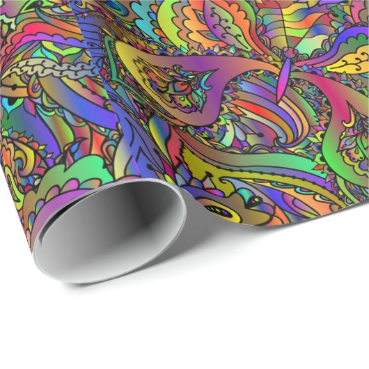 Hippie Groovy Psychedelic Design Thunder_Cove Cadeaupapier (Rol Hoek)