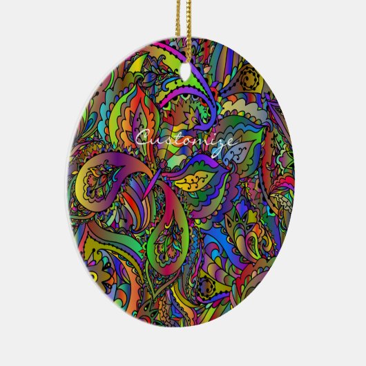 Hippie Groovy Psychedelic Design Thunder_Cove Keramisch Ornament (Rechts)