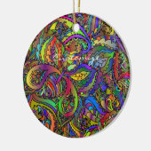 Hippie Groovy Psychedelic Design Thunder_Cove Keramisch Ornament (Links)