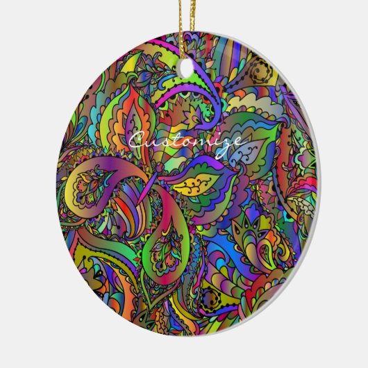 Hippie Groovy Psychedelic Design Thunder_Cove Keramisch Ornament (Links)