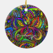 Hippie Groovy Psychedelic Design Thunder_Cove Keramisch Ornament (Achterkant)