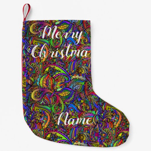 Hippie Groovy Psychedelic Design Thunder_Cove Kleine Kerstsok (Voorkant)