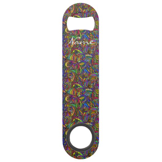 Hippie Groovy Psychedelic Design Thunder_Cove Speed Flessenopener (Voorkant)