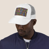 Hippie Groovy Psychedelic Design Thunder_Cove Trucker Pet (In situ)
