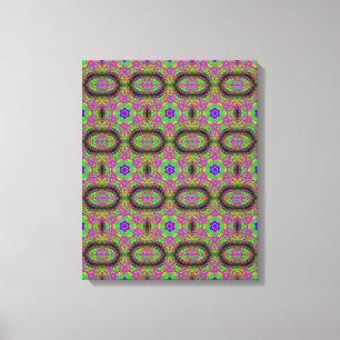hippie groovy psychedelic met 6 punten sterren canvas afdruk