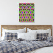 hippie groovy psychedelic met 6 punten sterren canvas afdruk (Insitu (Slaapkamer))