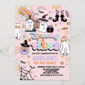 Hippie Groovy Spooky Vibes Halloween Verjaardag Kaart (Voorkant / Achterkant)