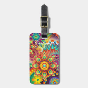 Hippie Groovy Techno Psychedelic Thunder_Cove Bagagelabel