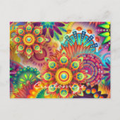 Hippie Groovy Techno Psychedelic Thunder_Cove Briefkaart (Voorkant)