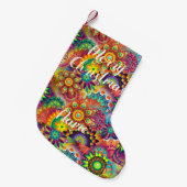 Hippie Groovy Techno Psychedelic Thunder_Cove Kleine Kerstsok (Voorkant (Hangend))
