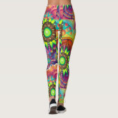 Hippie Groovy Techno Psychedelic Thunder_Cove Leggings (Achterkant)