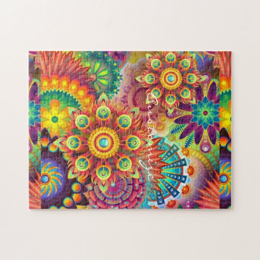Hippie Groovy Techno Psychedelic Thunder_Cove Legpuzzel (Horizontaal)