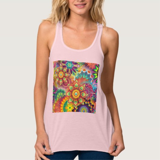 Hippie Groovy Techno Psychedelic Thunder_Cove Tanktop (Voorkant)