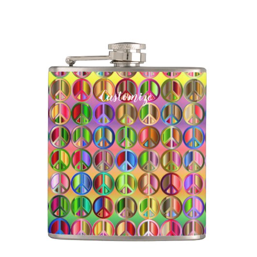 hippie groovyThunder_Cove vredessymbolen Heupfles (Voorkant)