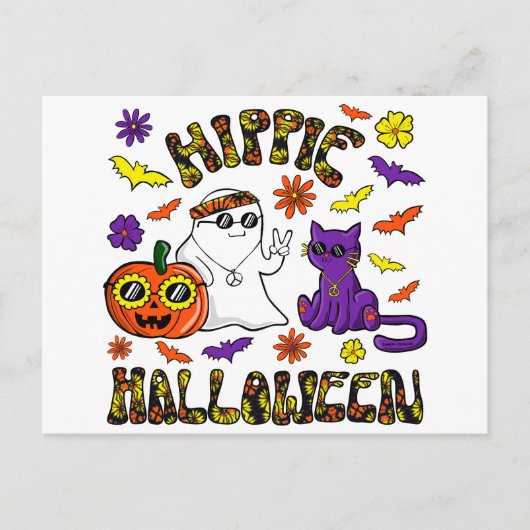 Hippie Halloween Briefkaart (Voorkant)