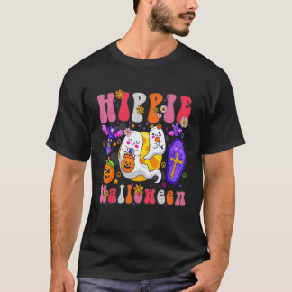 Hippie Halloween Ghost 60s 70s Costume Groovy Spoo T-shirt