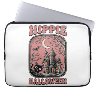 Hippie Halloween Kat Geest Huis Vintage Ontwerp_ Laptop Sleeve