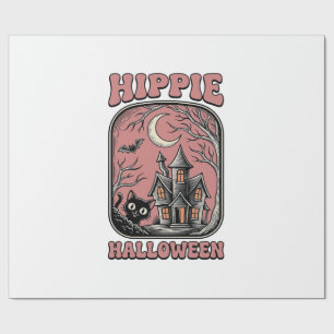 Hippie Halloween Kat Geestenhuis Vintage Design_ Cadeaupapier