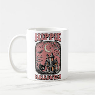 Hippie Halloween Kat Geestenhuis Vintage Ontwerp_ Koffiemok