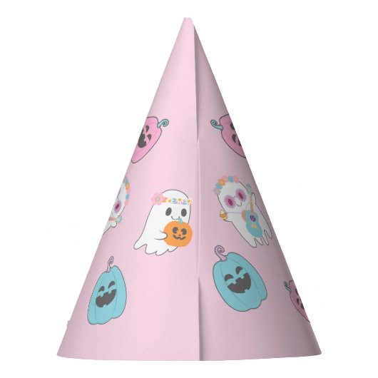 Hippie Halloween Pink Ghost Feesthoedjes (Achterkant)