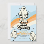 Hippie Halloween Retro Ghost Four ever Spooky Kaart (Voorkant)