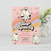 Hippie Halloween Two Spooky Birthday Invitation Kaart (Staand voorkant)