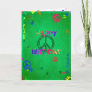 Hippie Happy Birthday Kaart