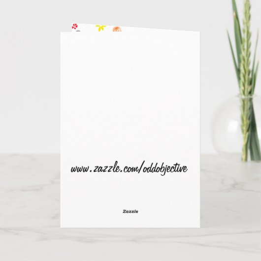 Hippie Happy Birthday Kaart Paarse (Achterkant)