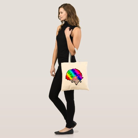 Hippie Hedégel Rainbow Canvas Shopper Bag Tote Bag (Voorkant (model))