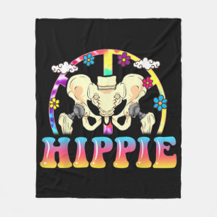 Hippie Hip Replacement Joint Surgery Funny Fleece Deken