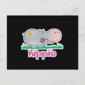 hippie hippo briefkaart (Voorkant)
