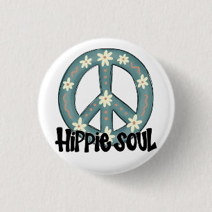 Hippie Hippy Soul Peace Sign Ronde Button 3,2 Cm