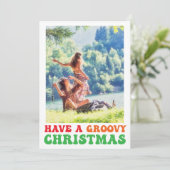 Hippie Holiday Foto heeft een Groovy kerstkaart (Staand voorkant)