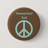 Hippie Homeschool Dad Peace Sign Ronde Button 5,7 Cm (Voorkant)