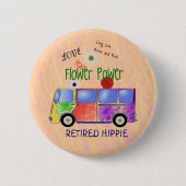 Hippie in ruik, groovy design, ronde button 5,7 cm (Voorkant)