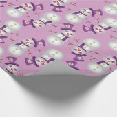 Hippie Kerstmis Snowman Pattern Cadeaupapier (Hoek)