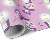 Hippie Kerstmis Snowman Pattern Cadeaupapier (Rol Hoek)