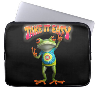 Hippie Kikker Neem het Leven Licht Kleurrijk  Laptop Sleeve