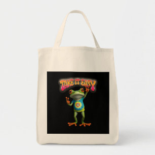 Hippie Kikker Neem het Leven Licht Kleurrijk Tote Bag