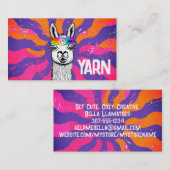 Hippie lama breien haken handgesponnen garen visitekaartje (Voorkant / Achterkant)