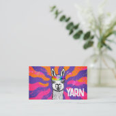 Hippie lama breien haken handgesponnen garen visitekaartje (Staand voorkant)