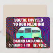HIPPIE LES INVITATIONS DE MARIAGE DE VAN DES ANNÉE (Devant / Derrière)