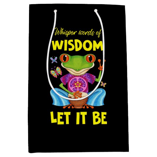 Hippie Let It Be Frog Medium Cadeauzakje (Voorkant)