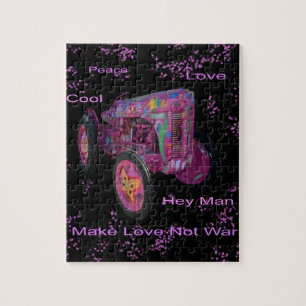 Hippie liefde Tractor, puzzel