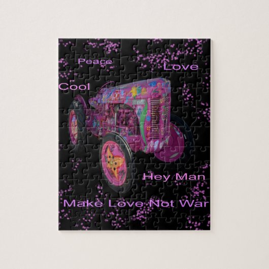 Hippie liefde Tractor, puzzel Legpuzzel (Verticaal)