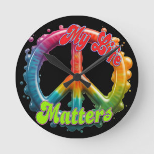 Hippie Liefde Vrede Leven Telt Aangepast  Ronde Klok