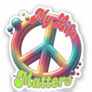 Hippie Liefde Vrede Leven Telt Aangepast Sticker