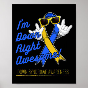 Hippie lint Ik ben down right Geweldige down syndr Poster