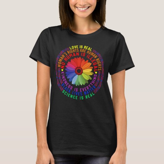Hippie Love is real science is real Black Lives Ma T-shirt (Voorkant)