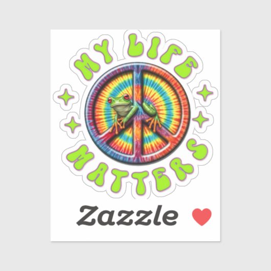 Hippie Love Peace Life Matters Custom Sticker (Vel)